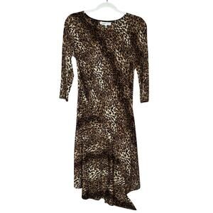 Robbie Bee Leopard Print 3/4 Sleeve Dress size Medium